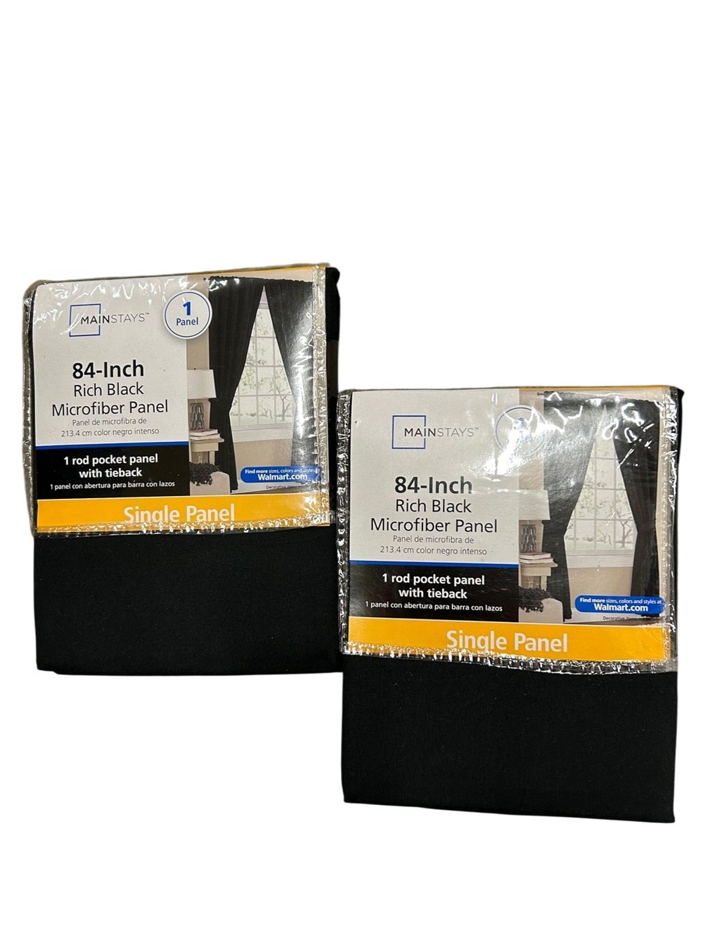 Mainstays 84” Rich Black Microfiber Panel NWT 1 panel in each pkg
